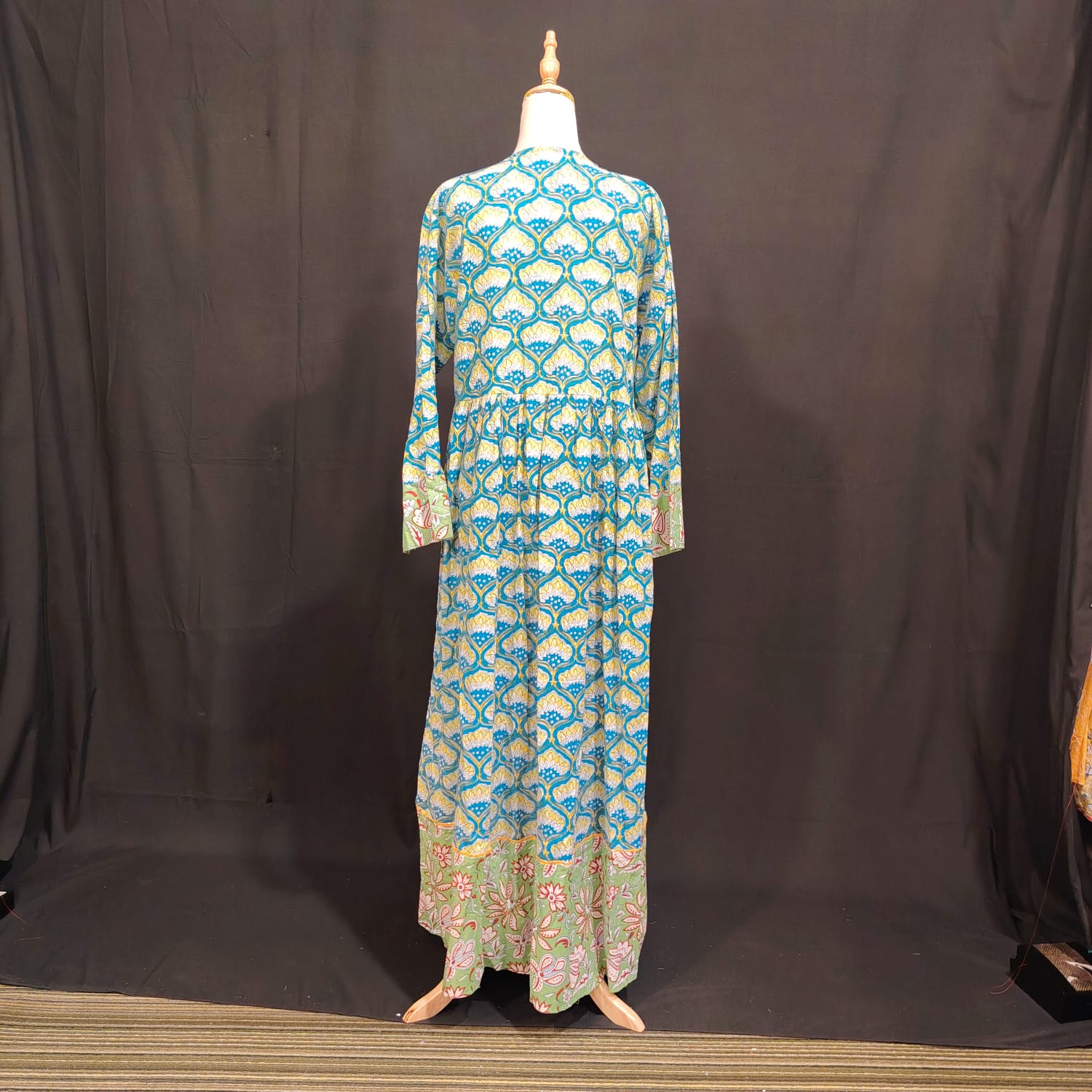 L/XL Zaria Printed Cotton Dress 57" Long Jalabiya TN 134