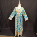 L/XL Zaria Printed Cotton Dress 57" Long Jalabiya TN 134