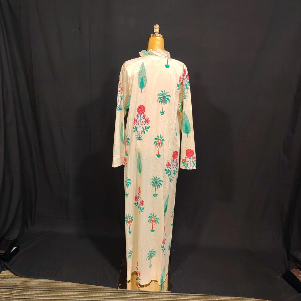 L/XL Sparrow Printed Cotton Dress 57" Long Jalabiya TN 137