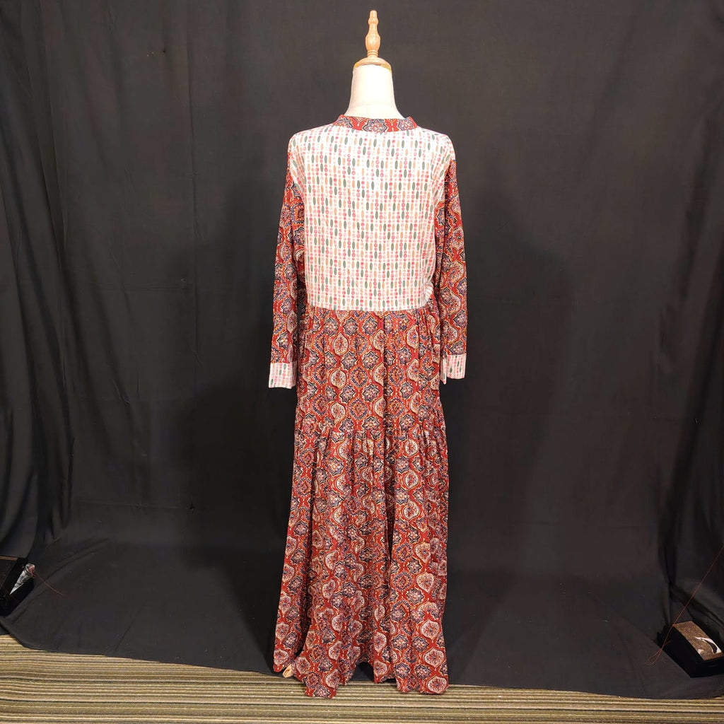 L/XL Safia Printed Cotton Dress 57" Long Jalabiya TN 138