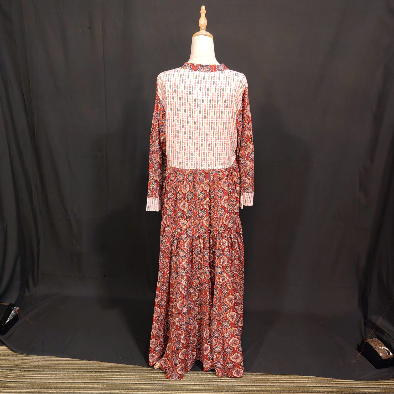 L/XL Safia Printed Cotton Dress 57" Long Jalabiya TN 138