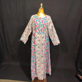 L/XL Heba Printed Cotton Dress 57" Long Jalabiya TN 139