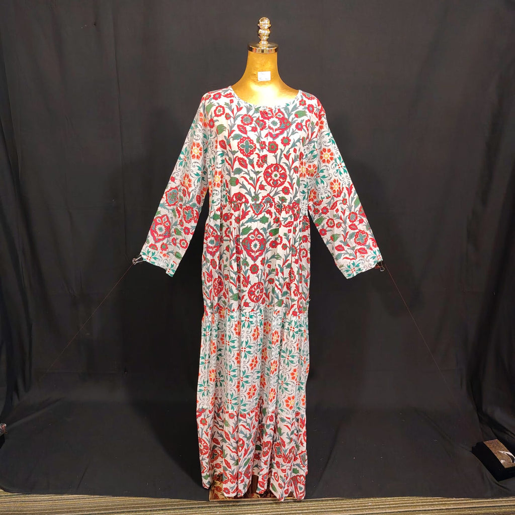 L/XL Juhi Printed Cotton Dress 57" Long Jalabiya TN 141