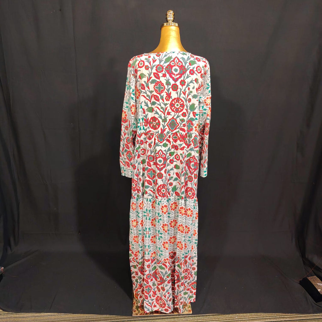 L/XL Juhi Printed Cotton Dress 57" Long Jalabiya TN 141