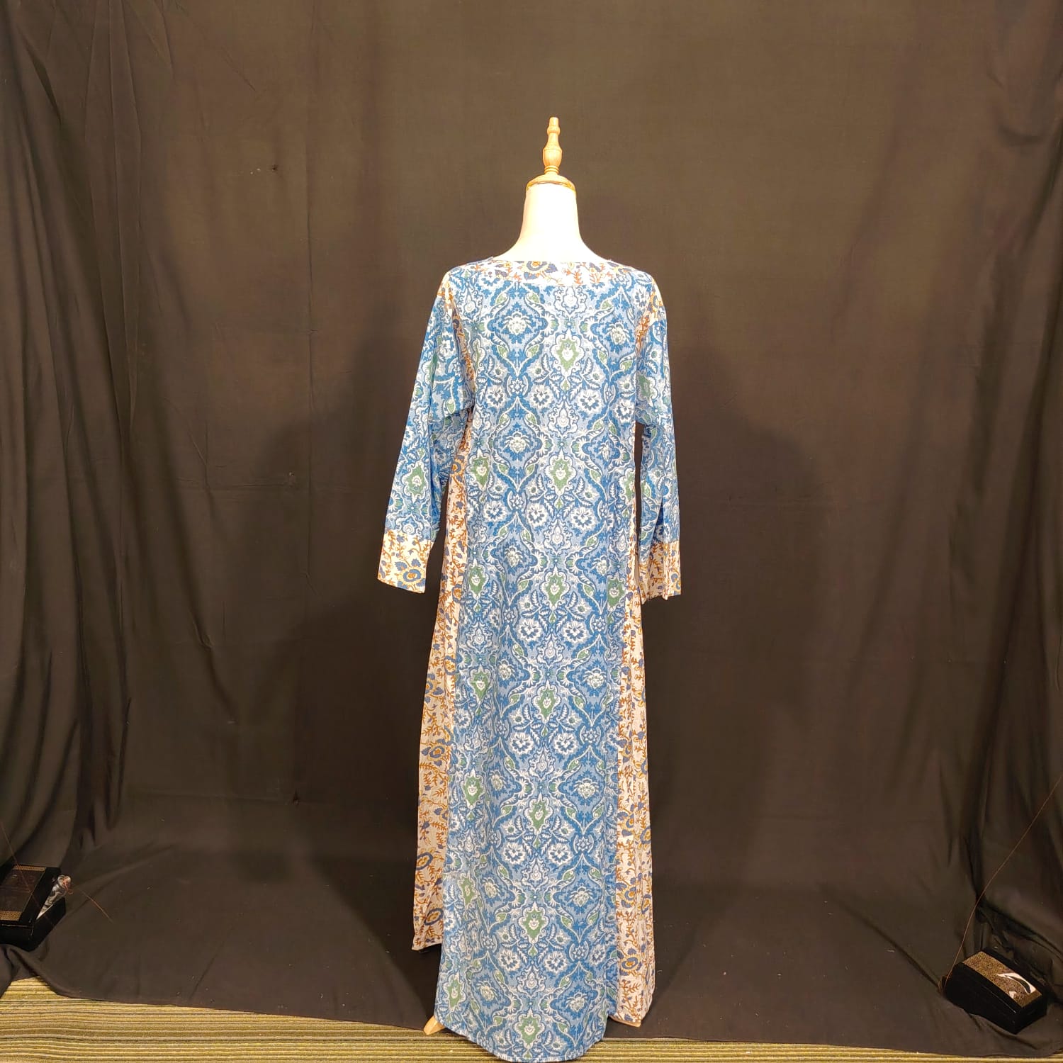 L/XL Noor Printed Cotton Dress 57" Long Jalabiya TN 142