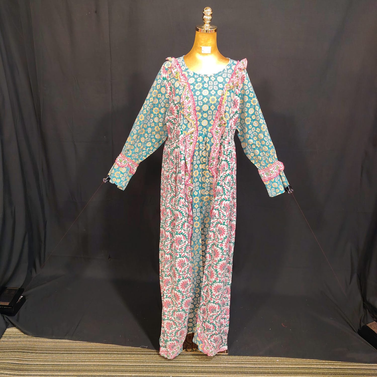 L/XL Special Printed Cotton Dress 57" Long Jalabiya TN 145