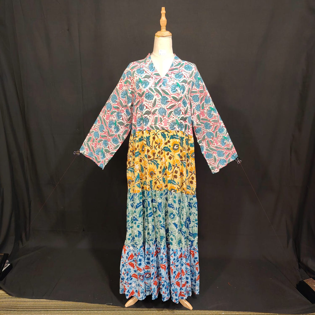 L/XL Maldives Printed Cotton Dress 57" Long Jalabiya TN 146