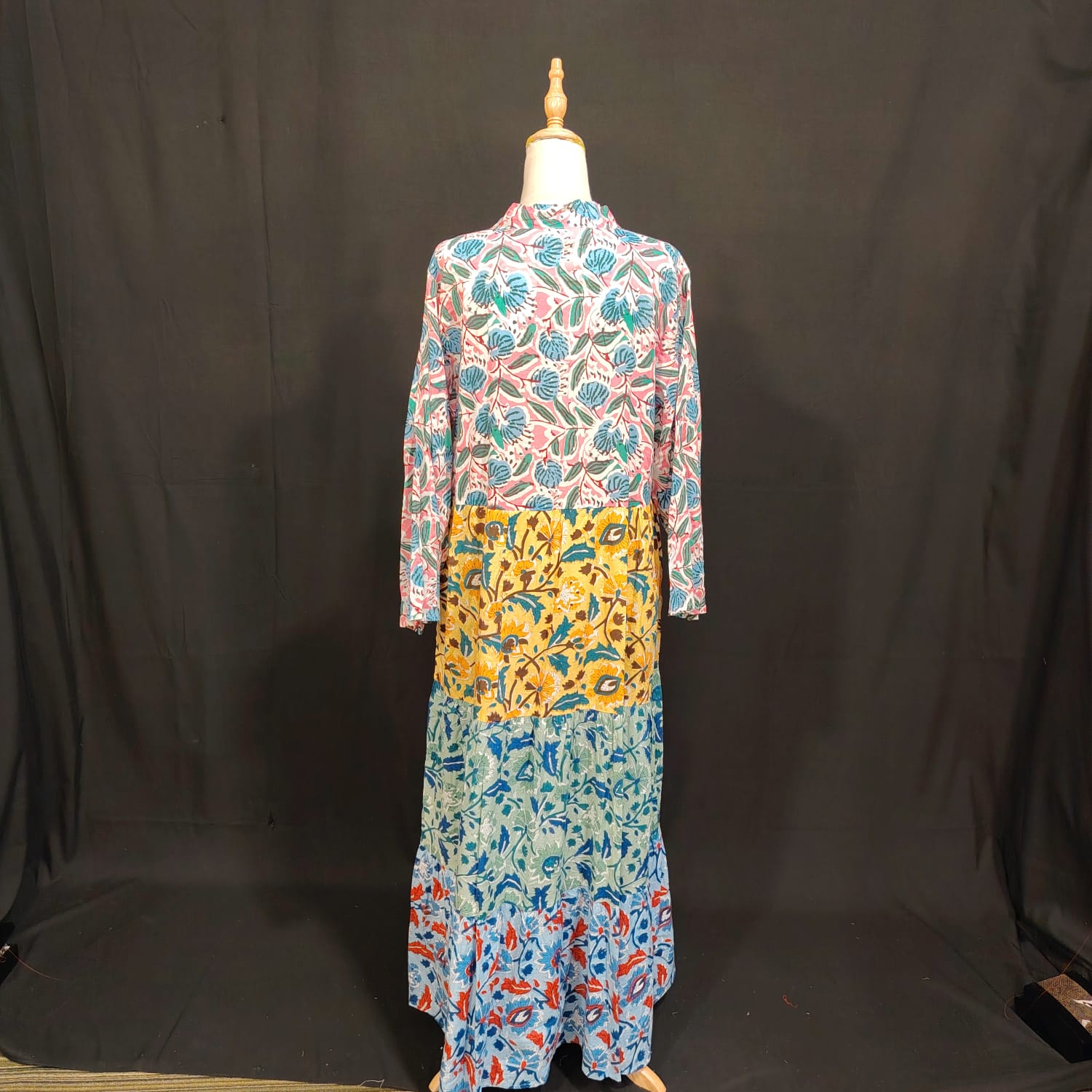 L/XL Maldives Printed Cotton Dress 57" Long Jalabiya TN 146