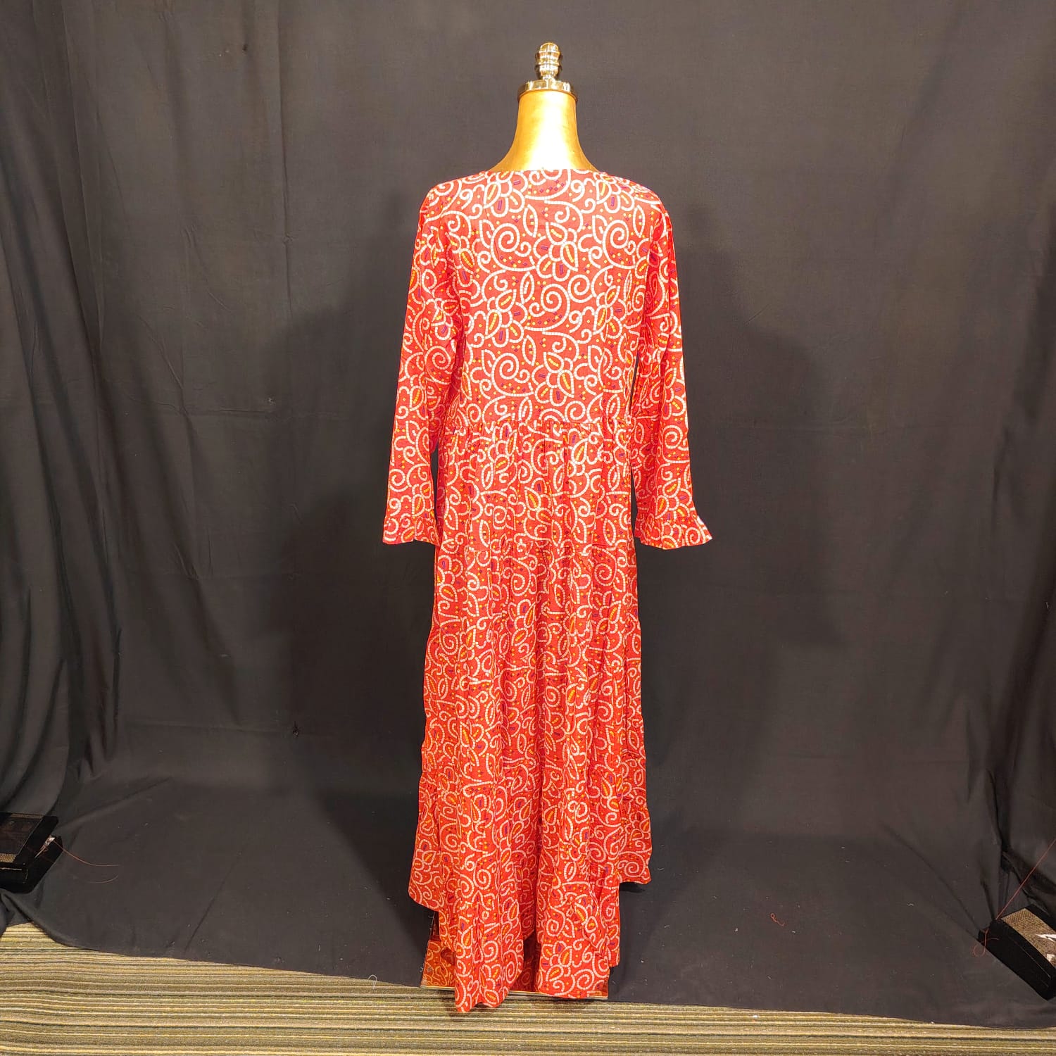 L/XL Razia Printed Cotton Dress 57" Long Jalabiya TN 147