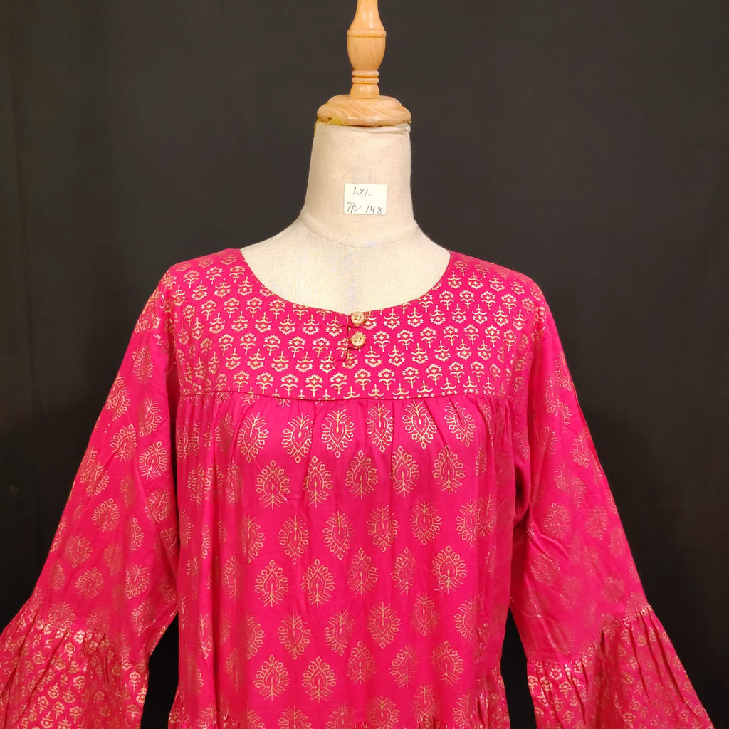 L/XL Moon Printed Cotton Dress 57" Long Jalabiya TN 148