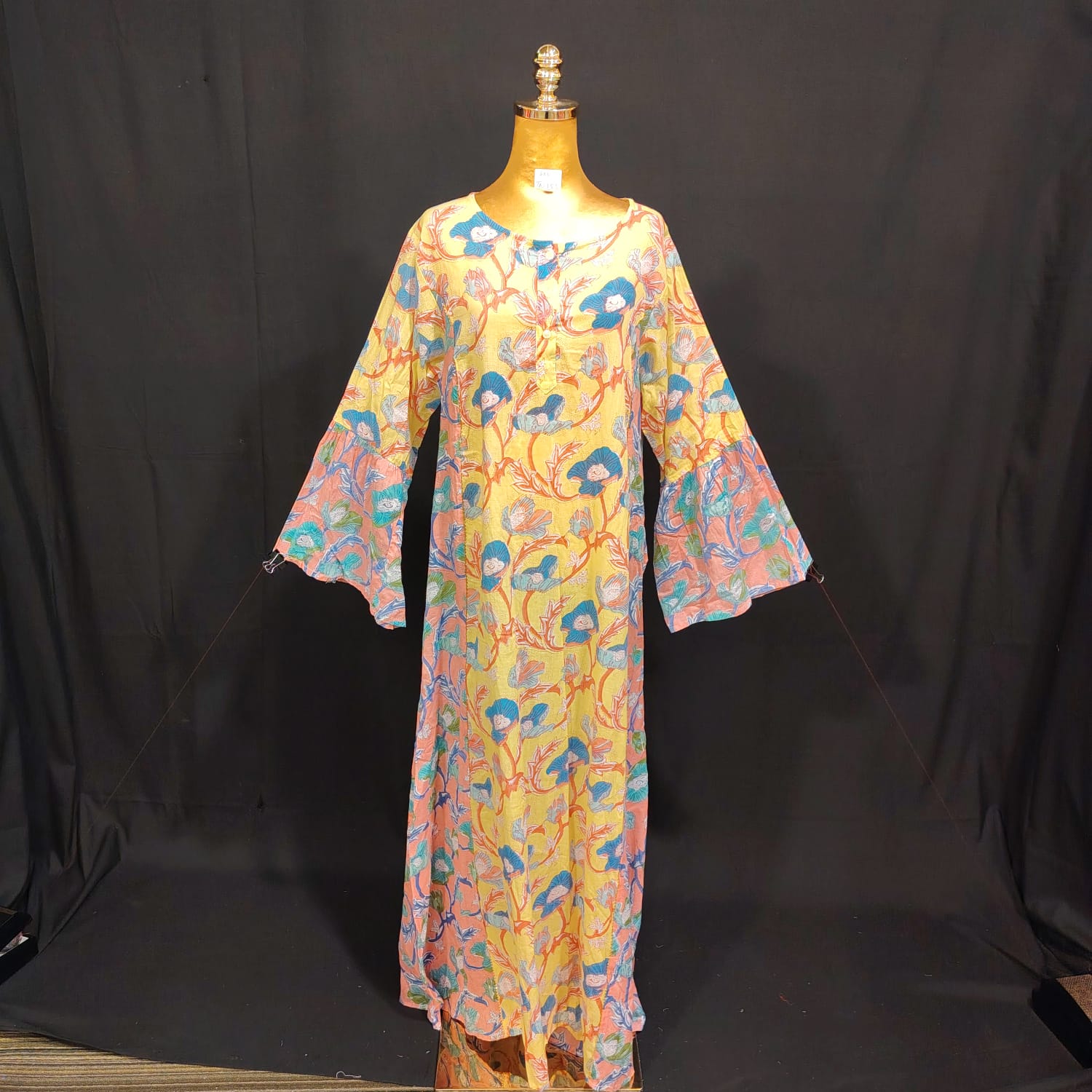 L/XL Marry Printed Cotton Dress 57" Long Jalabiya TN 153