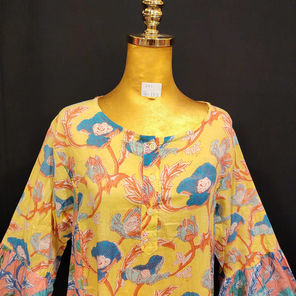 L/XL Marry Printed Cotton Dress 57" Long Jalabiya TN 153
