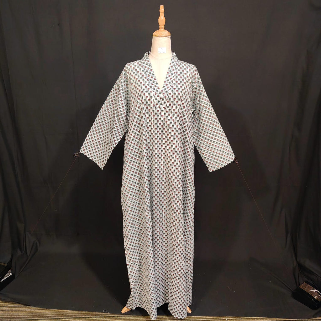 L/XL Teena Printed Cotton Dress 57" Long Jalabiya TN 154