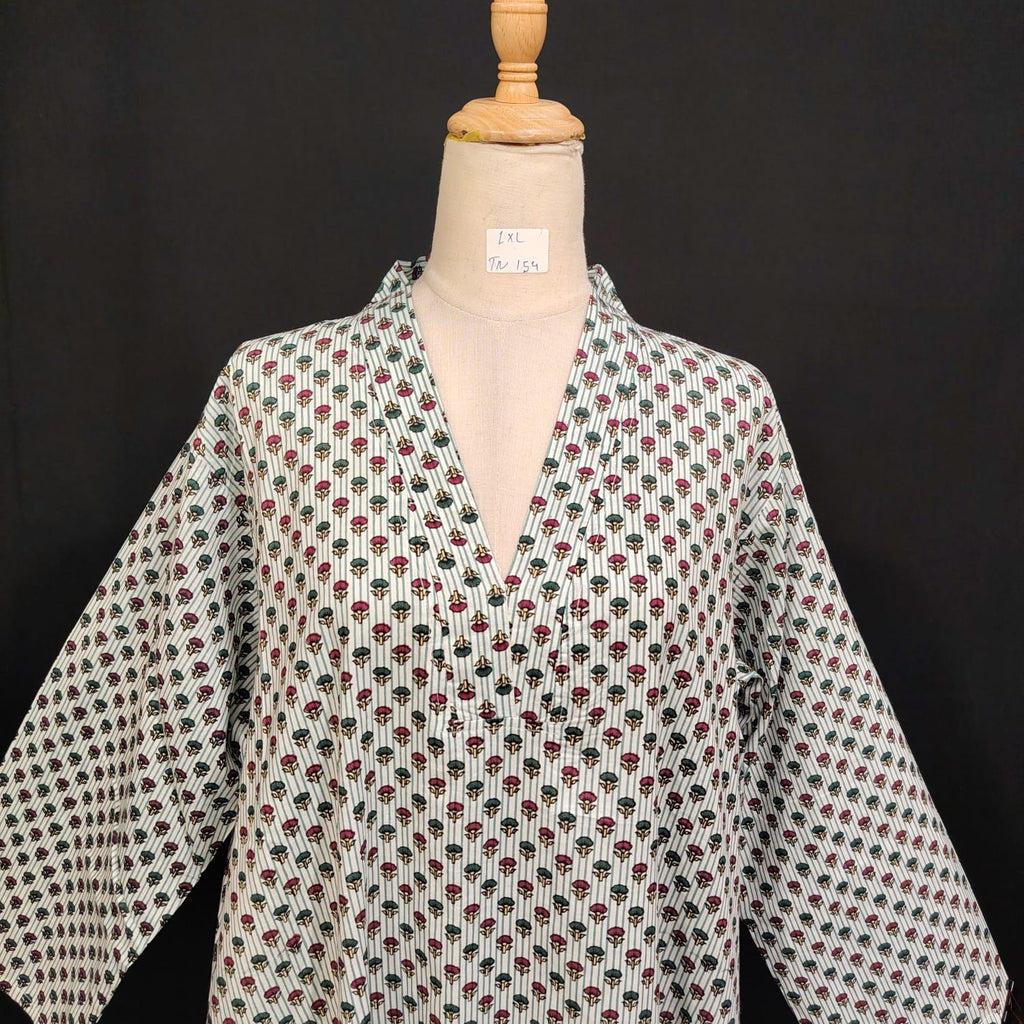 L/XL Teena Printed Cotton Dress 57" Long Jalabiya TN 154