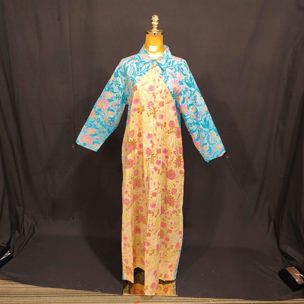 L/XL Honey Printed Cotton Dress 57" Long Jalabiya TN 155