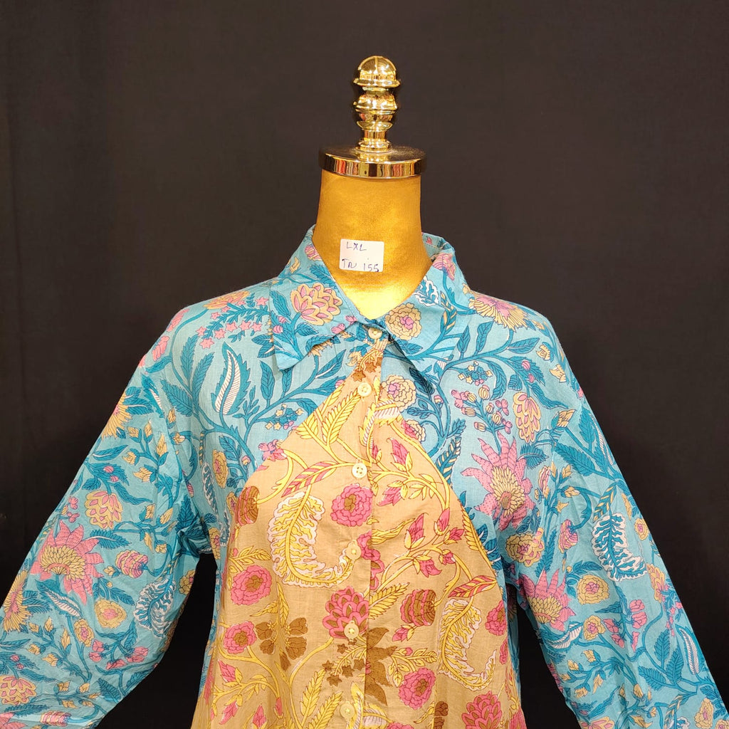 L/XL Honey Printed Cotton Dress 57" Long Jalabiya TN 155