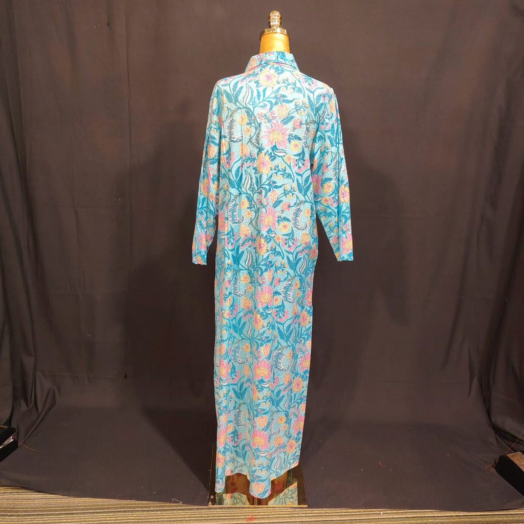 L/XL Honey Printed Cotton Dress 57" Long Jalabiya TN 155