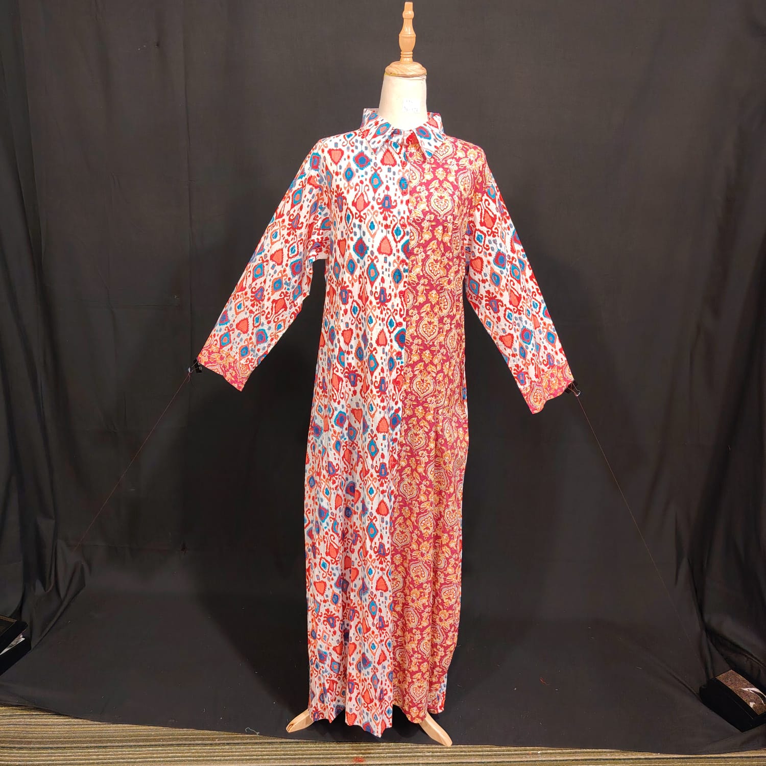 L/XL Singapore Printed Cotton Dress 57" Long Jalabiya TN 156
