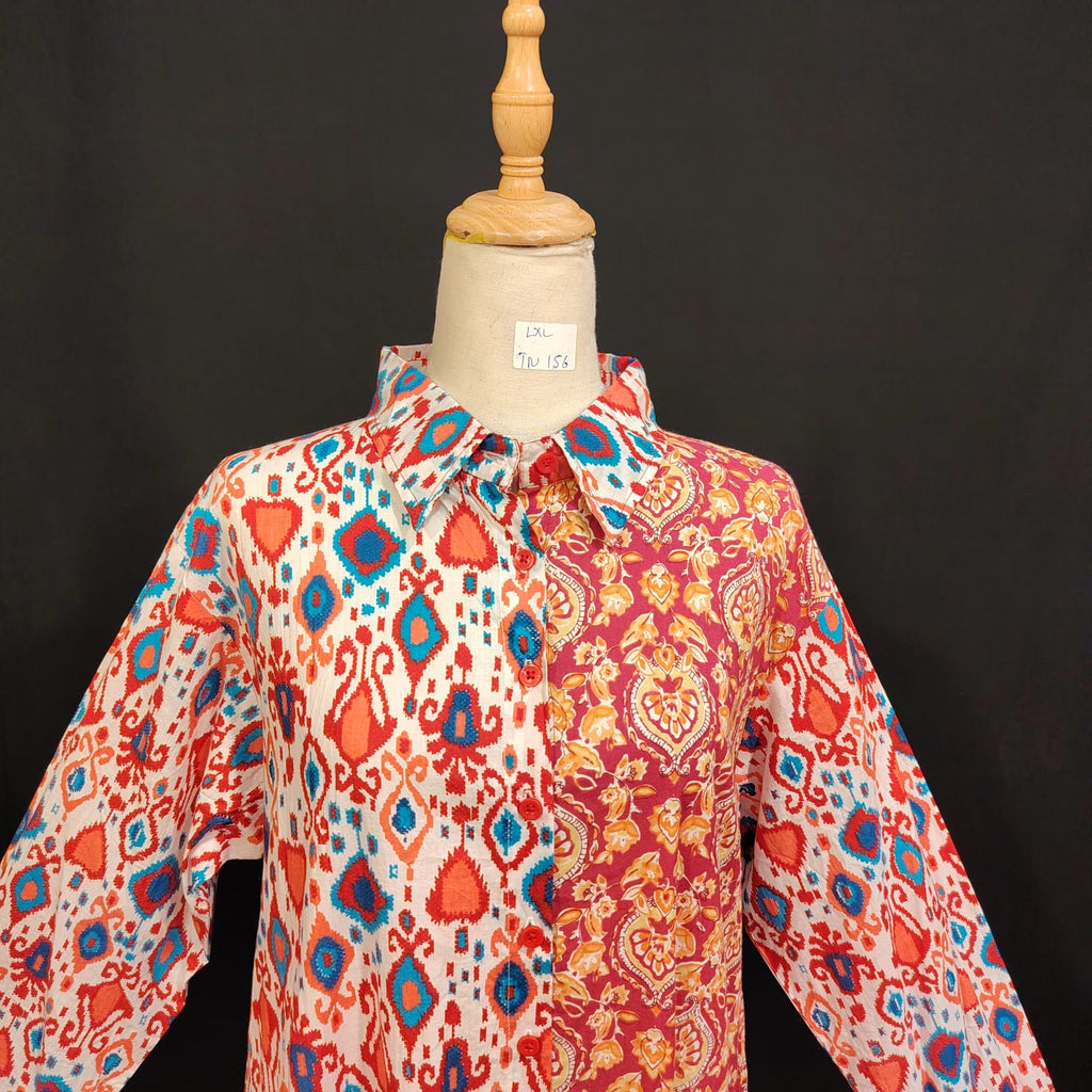 L/XL Singapore Printed Cotton Dress 57" Long Jalabiya TN 156