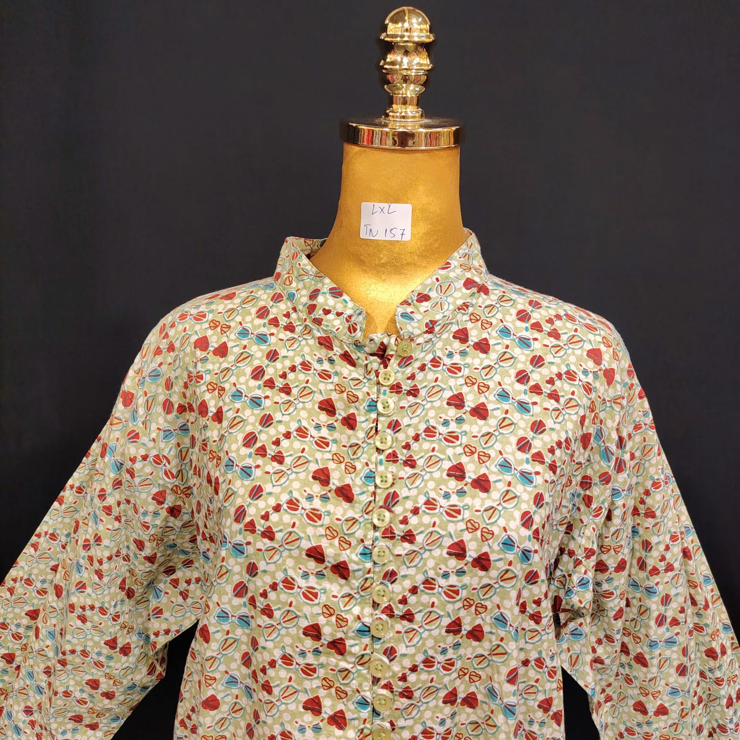 L/XL Sofi Printed Cotton Dress 57" Long Jalabiya TN 157