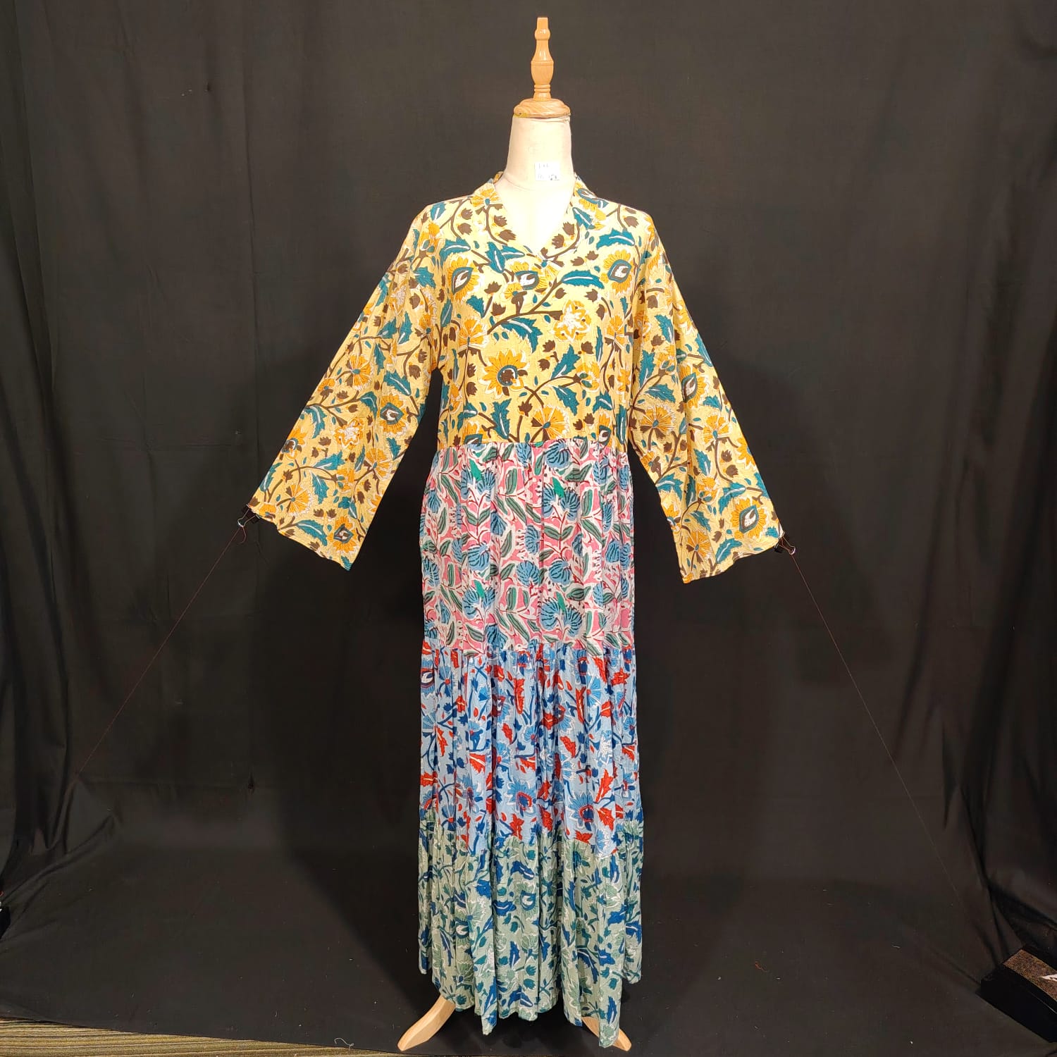 L/XL Maldives Printed Cotton Dress 57" Long Jalabiya TN 158