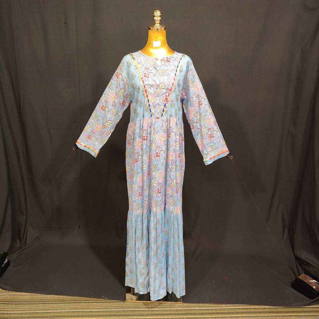 L/XL Special Printed Cotton Dress 57" Long Jalabiya TN 159