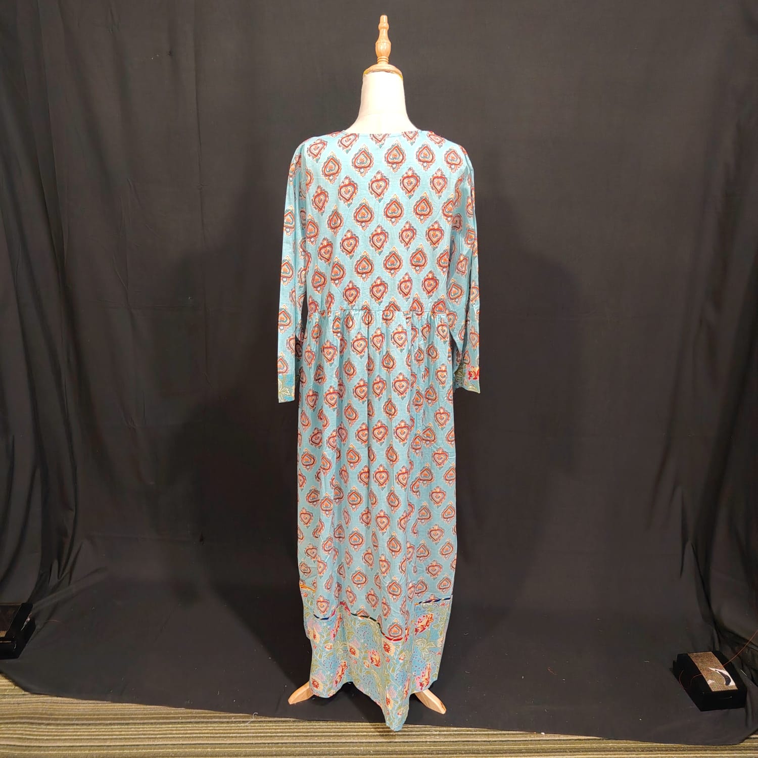 L/XL Zaria Printed Cotton Dress 57" Long Jalabiya TN 160
