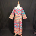 XS/S Moon Printed Cotton Dress 54" Long Jalabiya TN61
