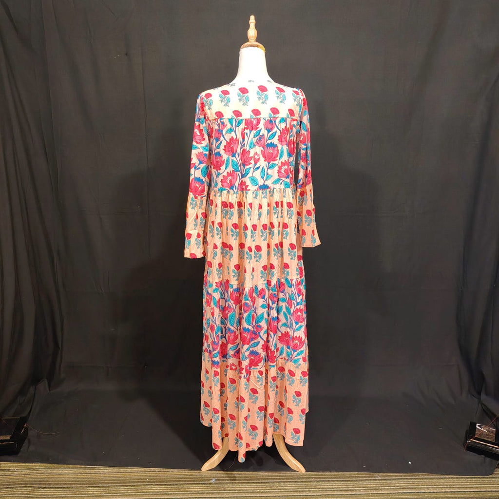 XS/S Moon Printed Cotton Dress 54" Long Jalabiya TN61