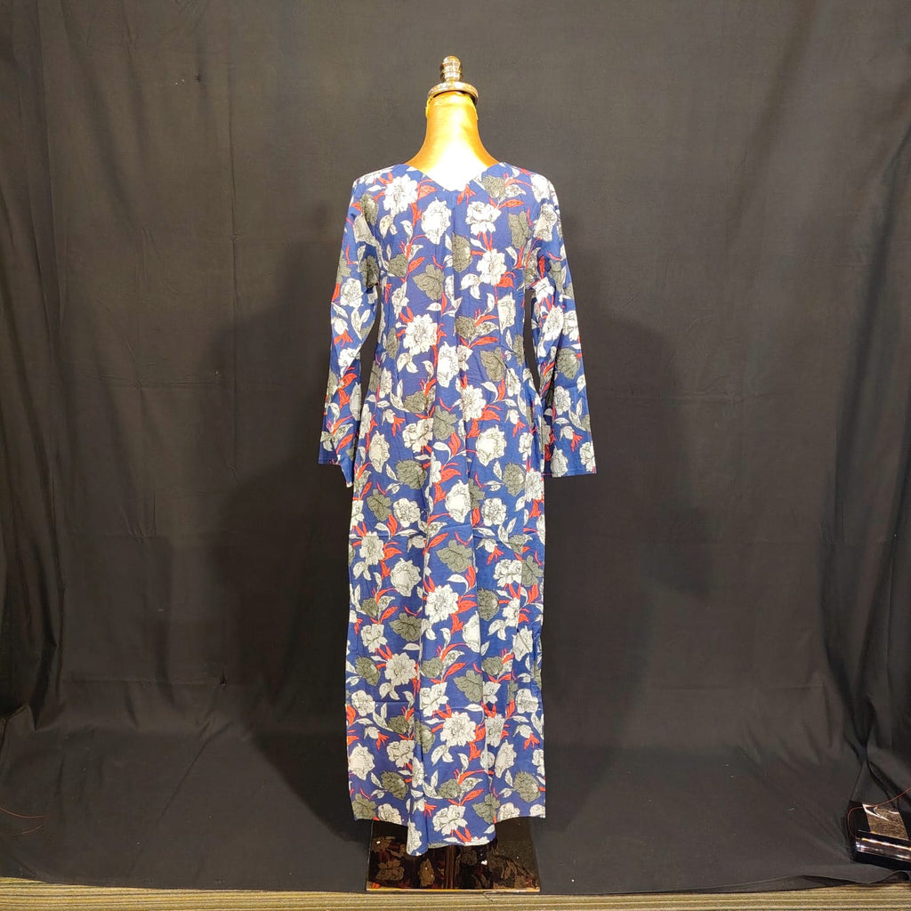 XS/S Khadijah Printed Cotton Dress 54" Long Jalabiya TN 62