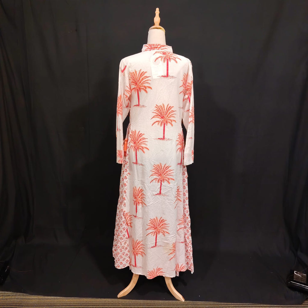XS/S Nadira Printed Cotton Dress 54" Long Jalabiya TN 63