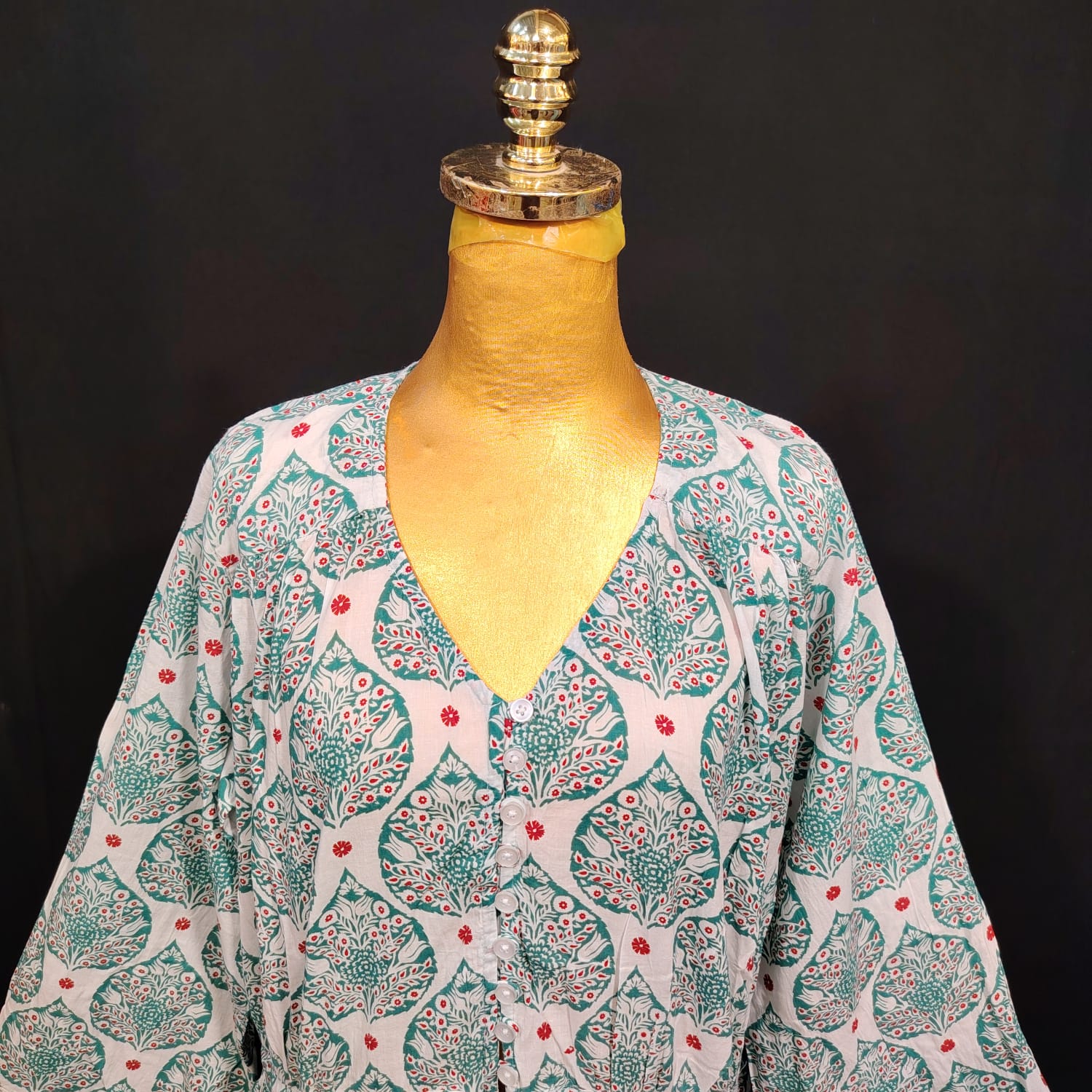 XS/S Ari Printed Cotton Dress 54" Long Jalabiya TN 65