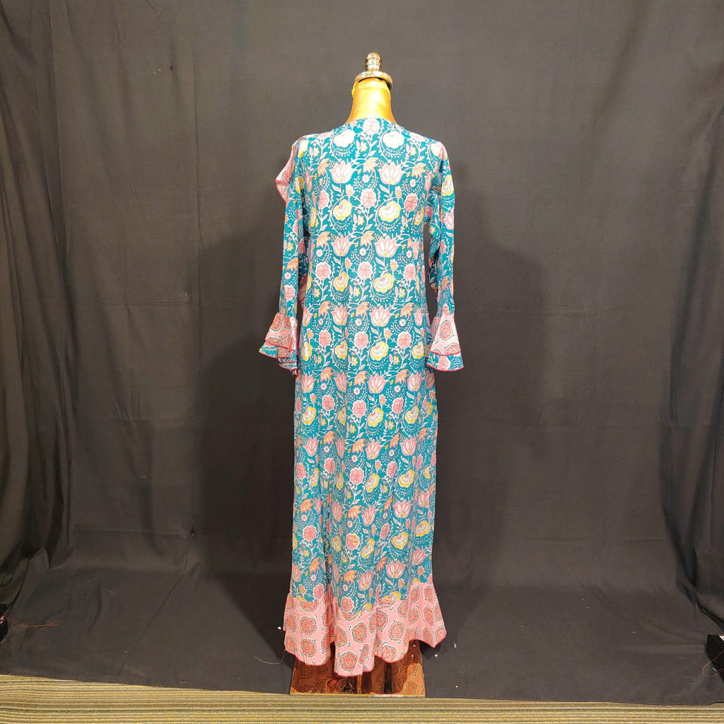 XS/S Princess  Printed Cotton Dress 54" Long Jalabiya TN 66