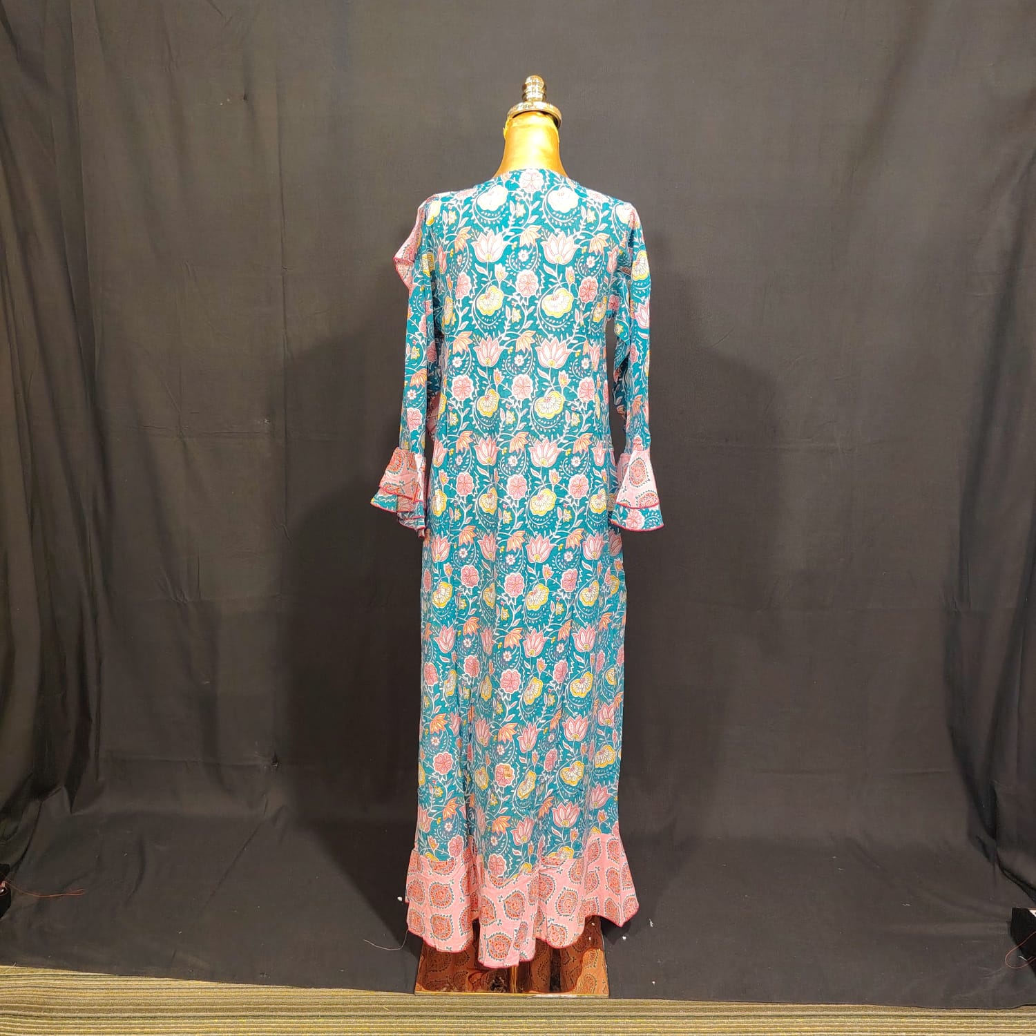 XS/S Princess  Printed Cotton Dress 54" Long Jalabiya TN 66