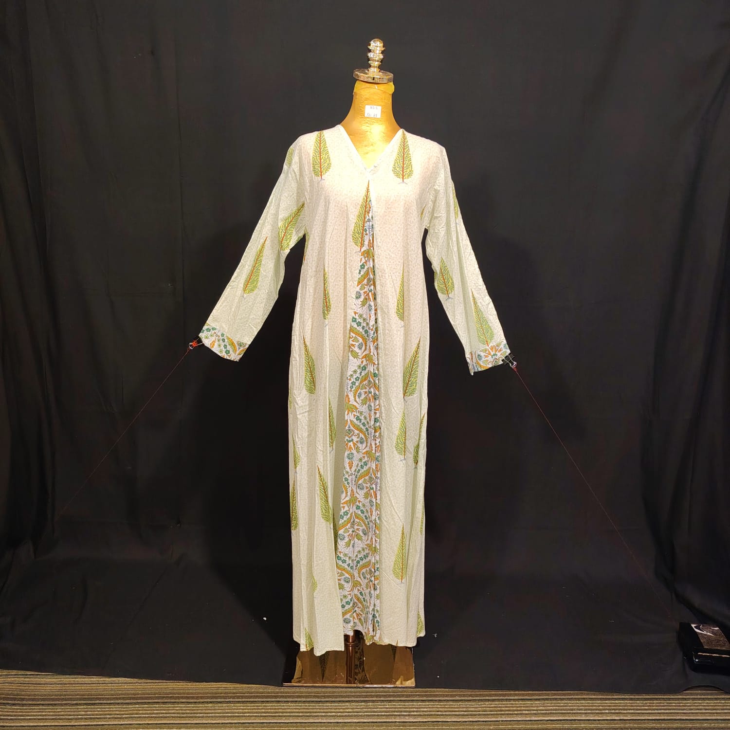 XS/S Rukiya Printed Cotton Dress 54" Long Jalabiya TN 67