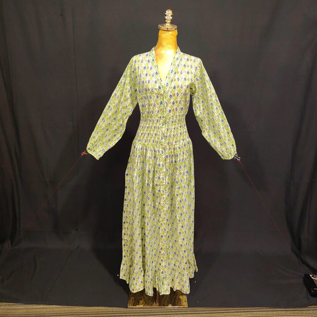 XS/S Yuasa Printed Cotton Dress 54" Long Jalabiya TN 68