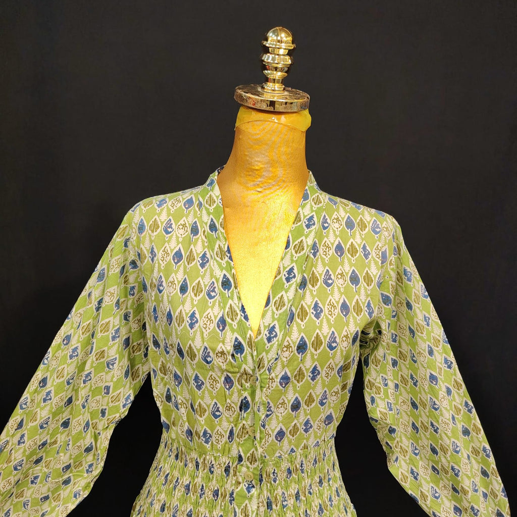 XS/S Yuasa Printed Cotton Dress 54" Long Jalabiya TN 68