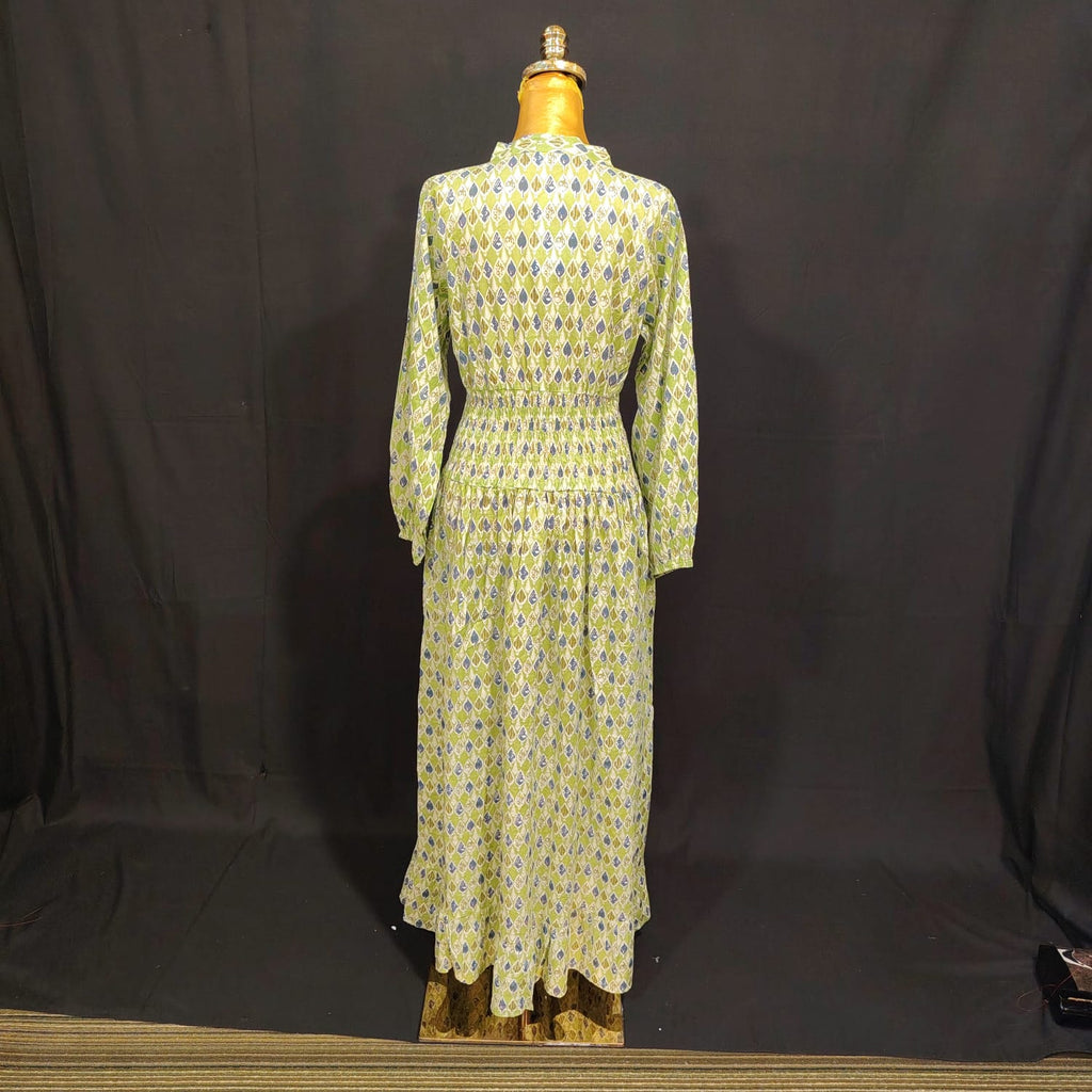 XS/S Yuasa Printed Cotton Dress 54" Long Jalabiya TN 68