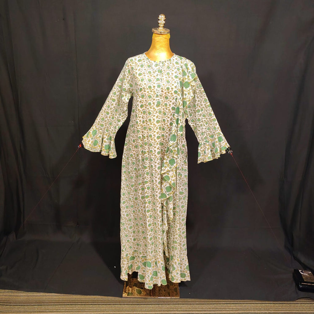XS/S Princess Printed Cotton Dress 54" Long Jalabiya TN 69