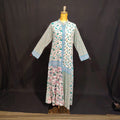 XS/S Aquamarin Printed Cotton Dress 54" Long Jalabiya TN 70