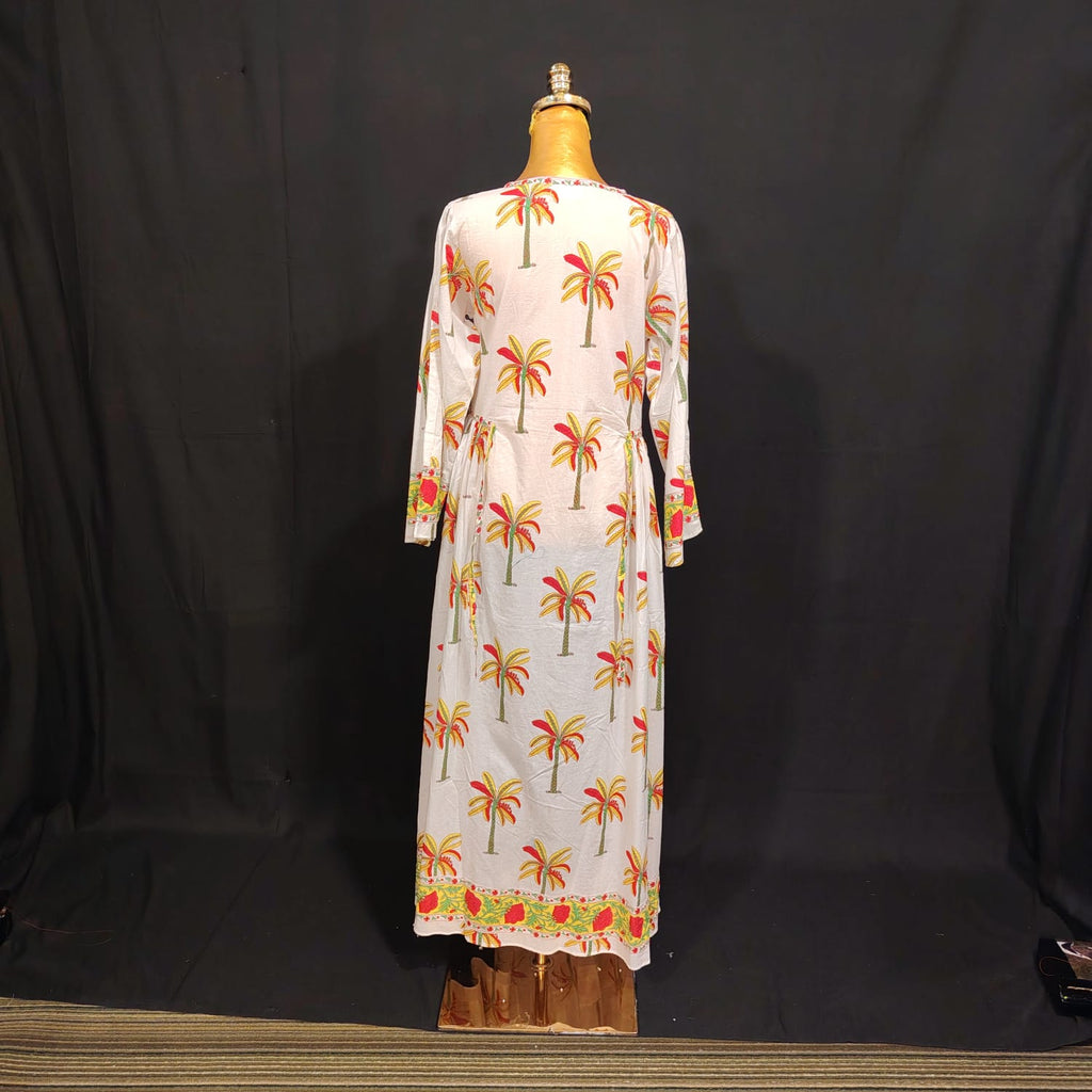 XS/S Bhopali Printed Cotton Dress 54" Long Jalabiya TN 72