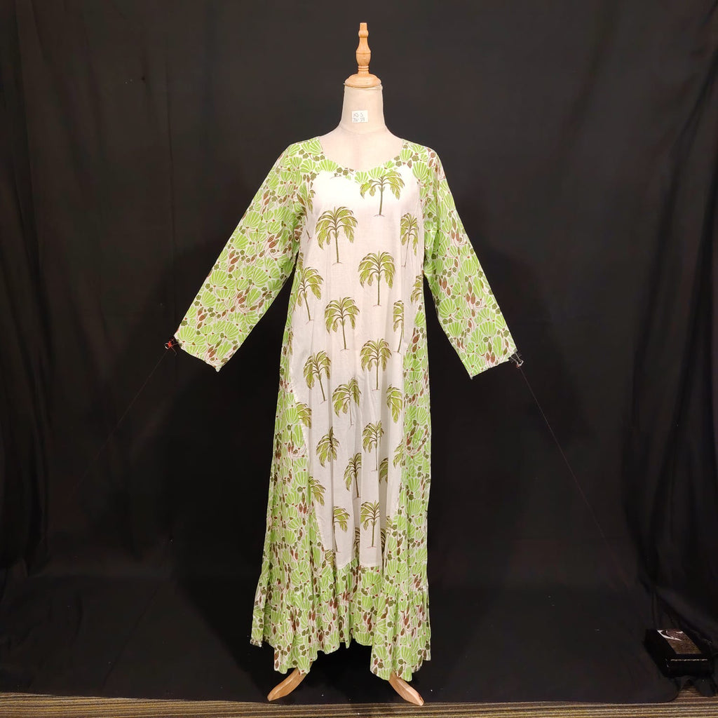 XS/S Naija Printed Cotton Dress 54" Long Jalabiya TN 74