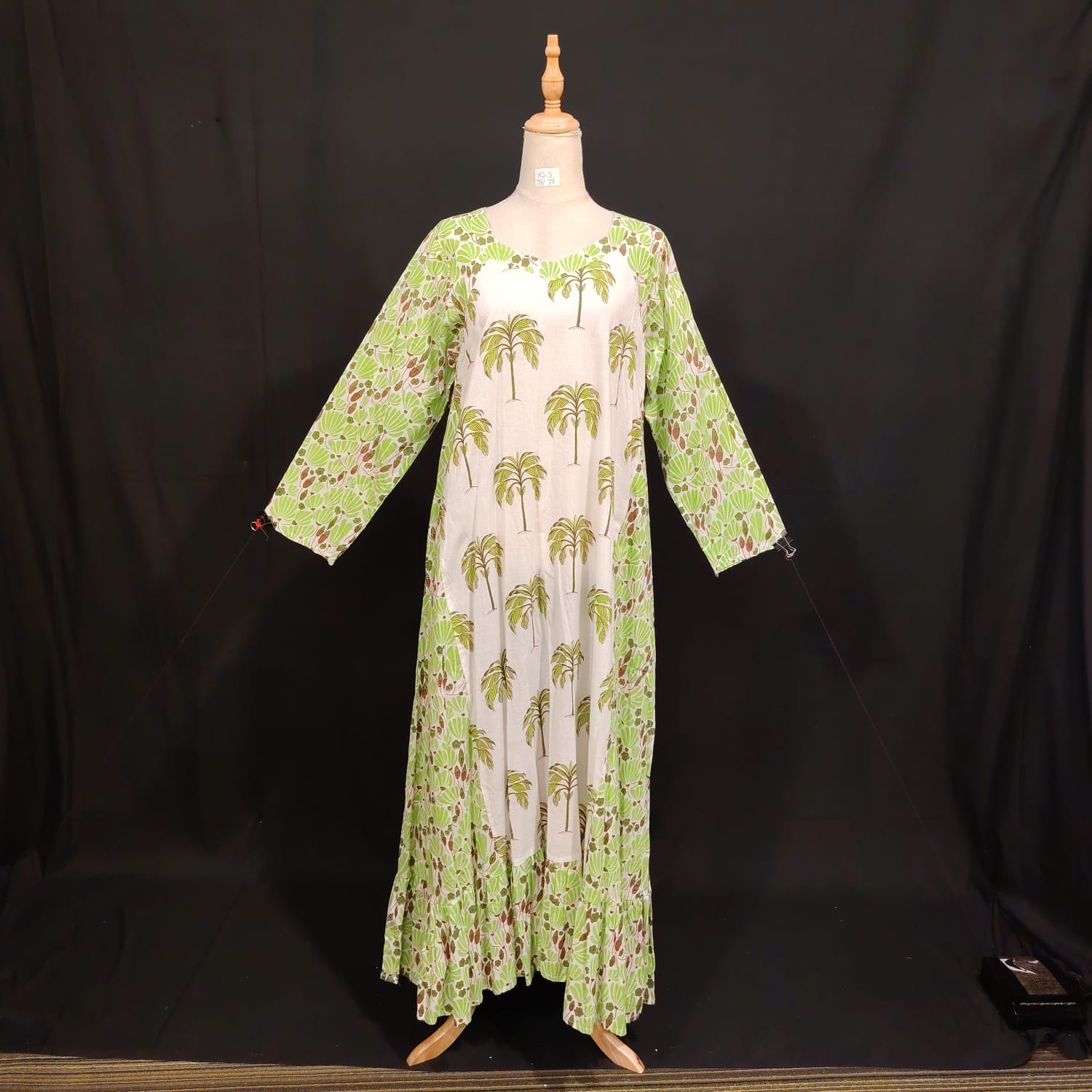 XS/S Naija Printed Cotton Dress 54" Long Jalabiya TN 74