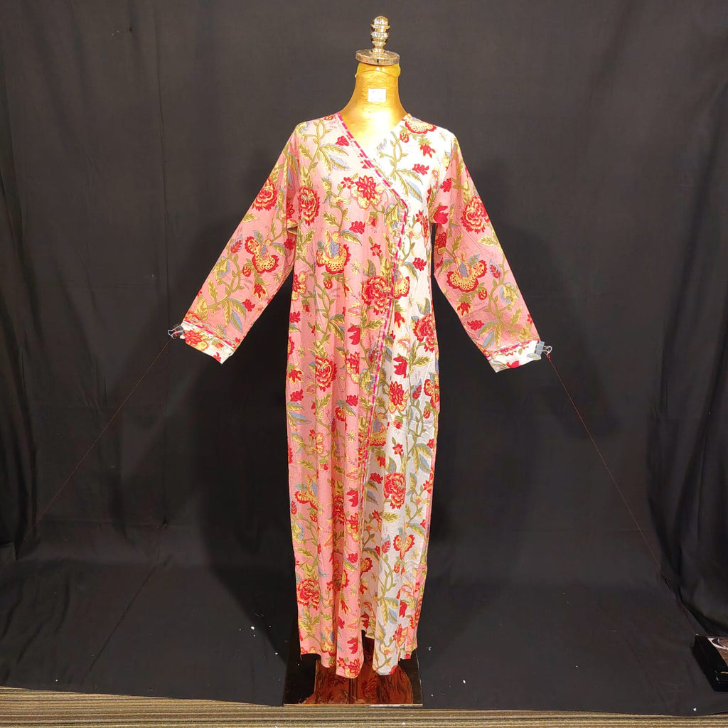 XS/S Lupines Printed Cotton Dress 54" Long Jalabiya TN 75