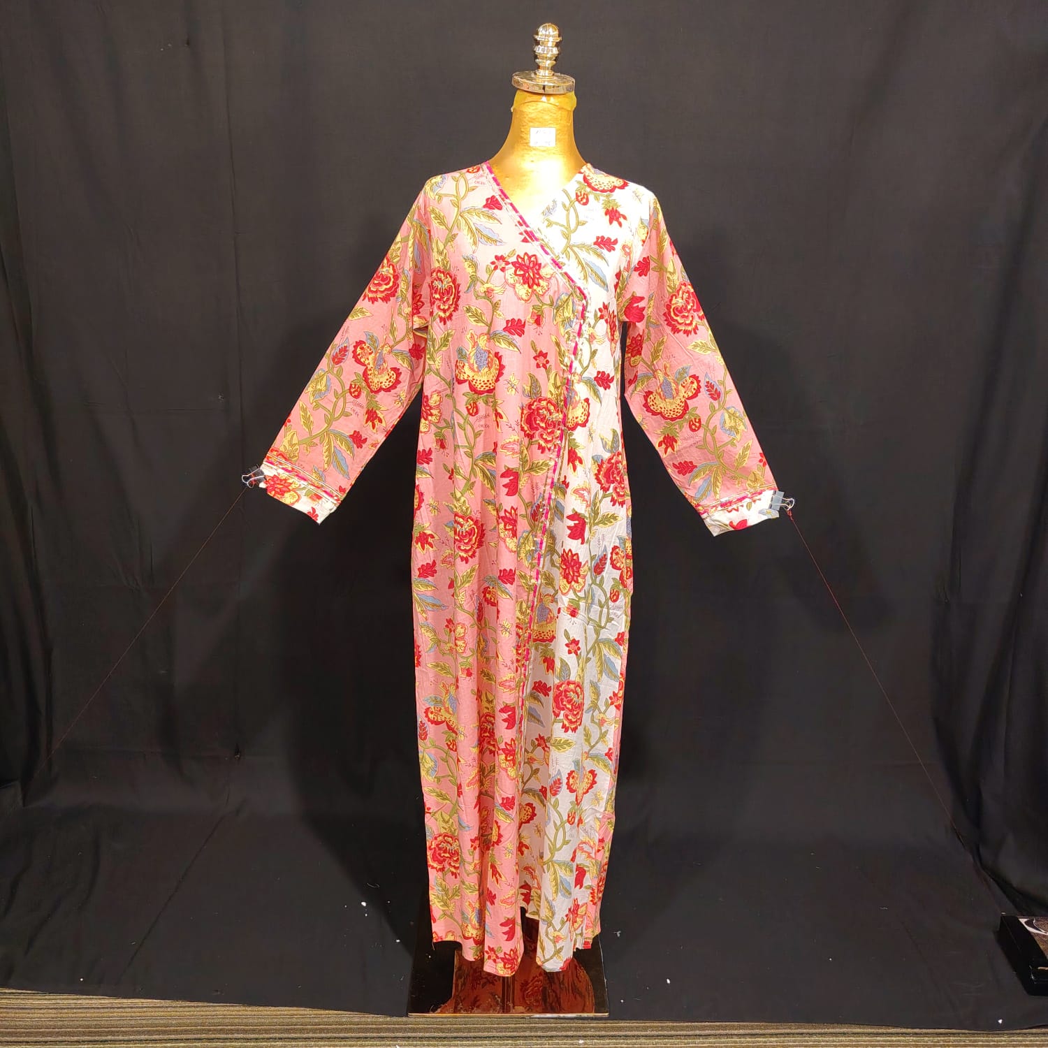XS/S Lupines Printed Cotton Dress 54" Long Jalabiya TN 75