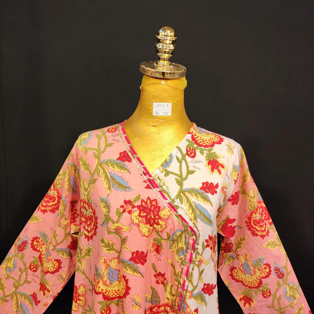 XS/S Lupines Printed Cotton Dress 54" Long Jalabiya TN 75