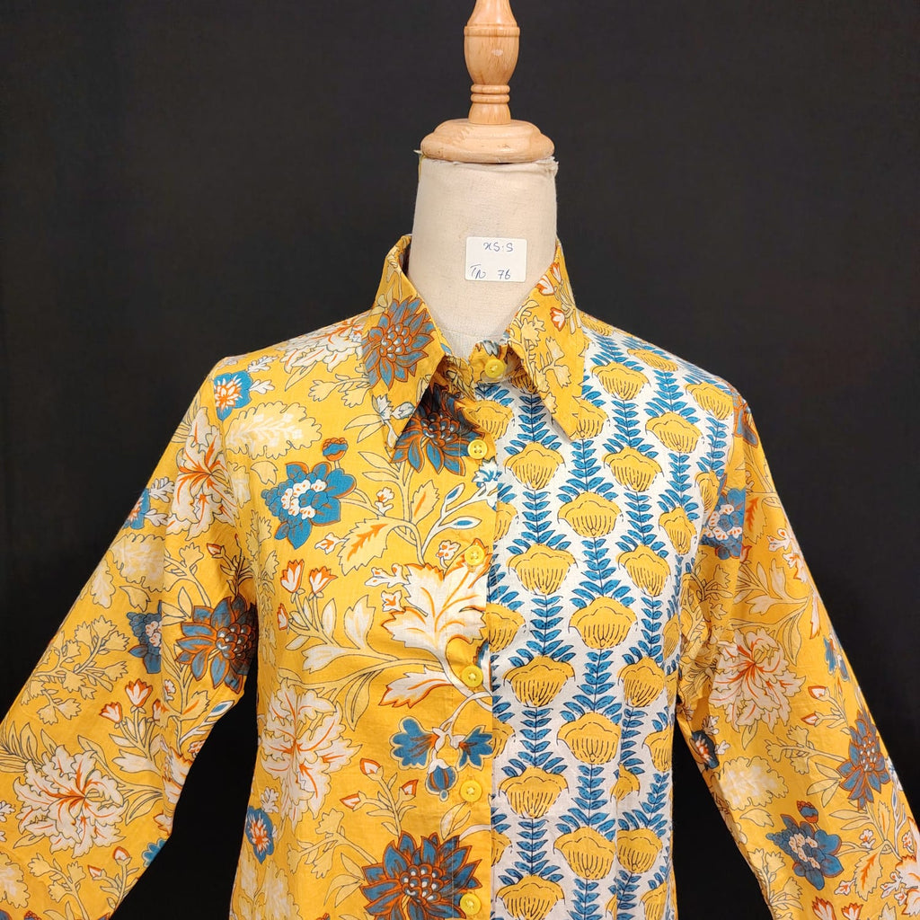 XS/S Singapore Printed Cotton Dress 54" Long Jalabiya TN 76