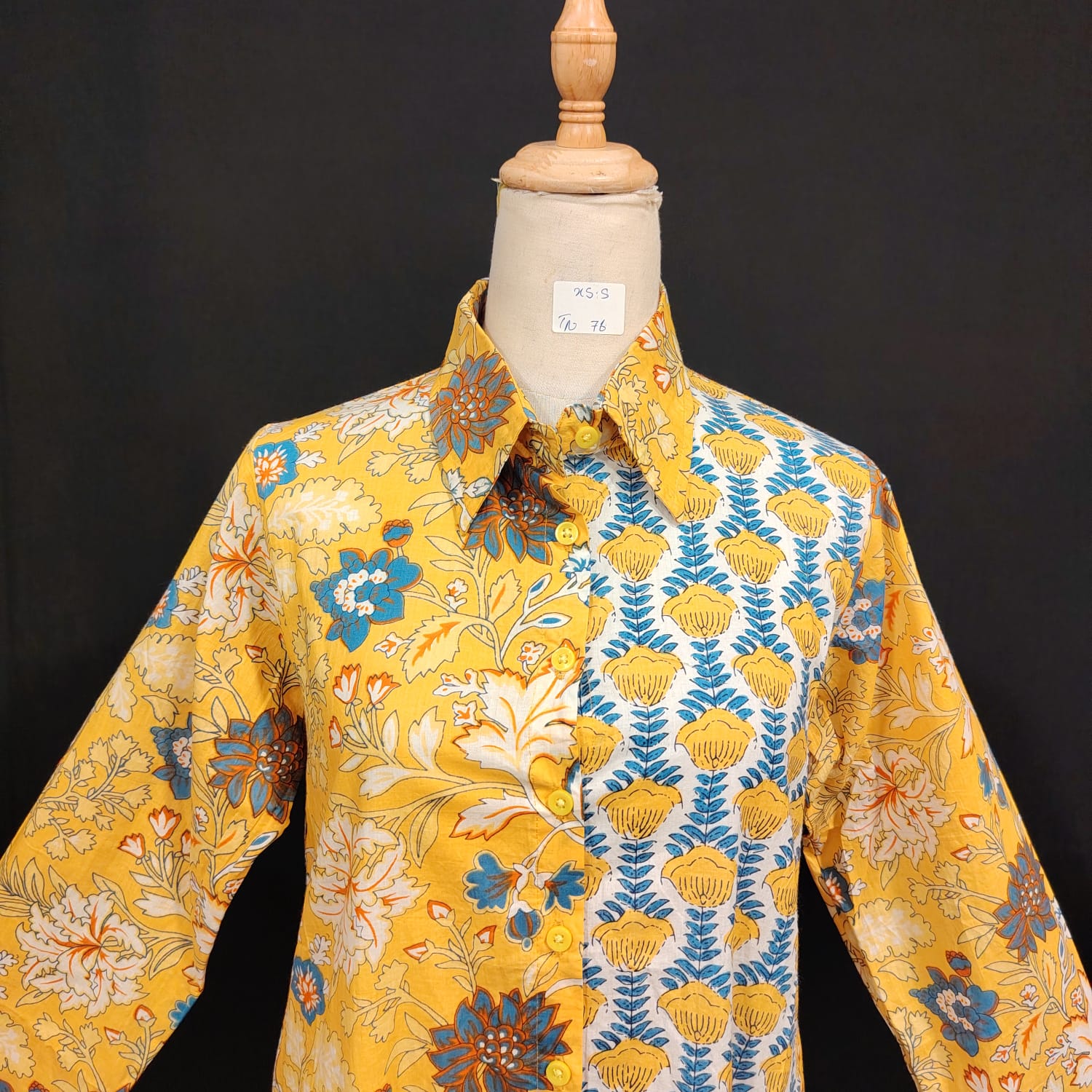 XS/S Singapore Printed Cotton Dress 54" Long Jalabiya TN 76