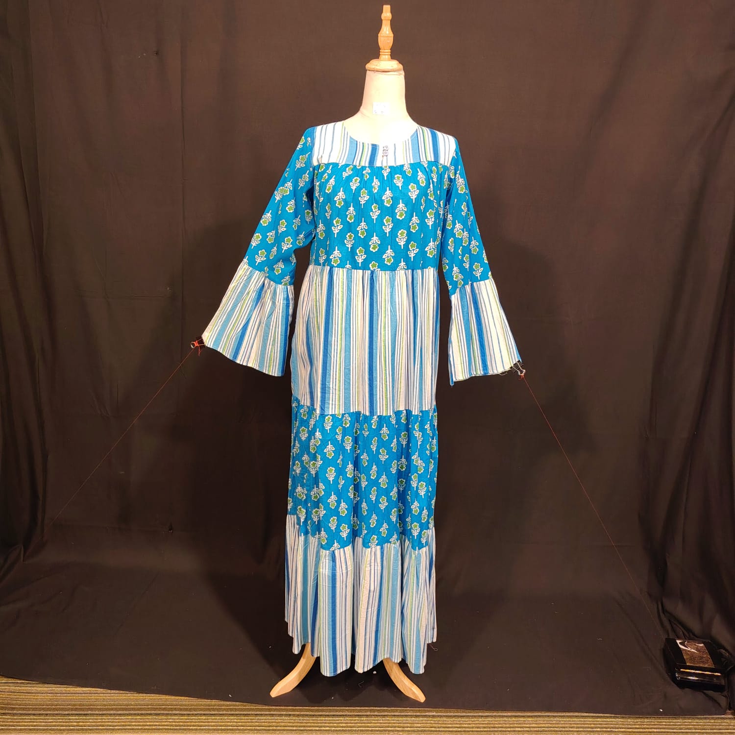 XS/S Moon Printed Cotton Dress 54" Long Jalabiya TN80