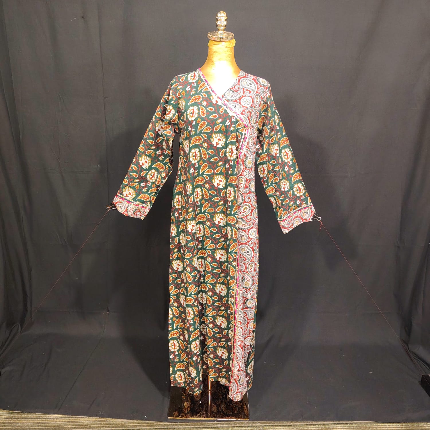 XS/S Lupines Printed Cotton Dress 54" Long Jalabiya TN 83